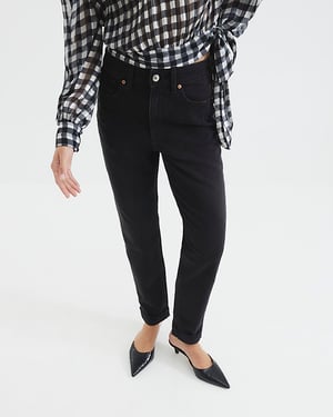 River Island Womens Mom Sculpt Jeans Black Denim