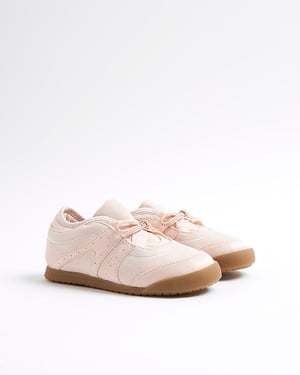 River Island Girls Trainers Pink Bow