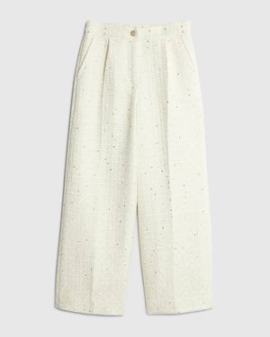 River Island Girls Trousers Cream Boucle