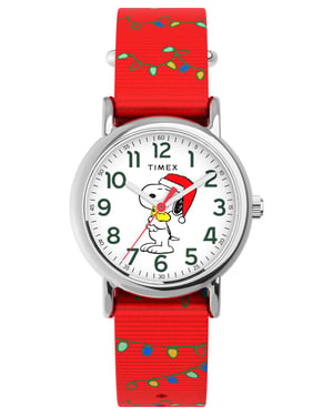 Timex Peanuts Weekender Unisex Horloge Rood TW2Y39500