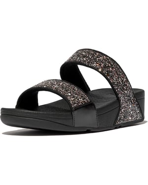 Fitflop Lulu 2 Bar Glitter Polyuretan Kvinnors Svart/Multi Sandaler
