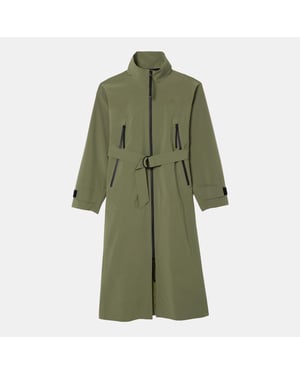 Women's Lacoste Long Oversized Water-Repellent Parka Jacket in Khaki