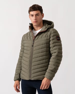 A-Lapaz Hooded Puffer Hooded Puffer Jacket in Sage Green