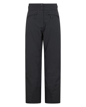 'Isola' Women's Extreme Ski Pants Multi Pocket Short Winter Snowboard Trouser Black