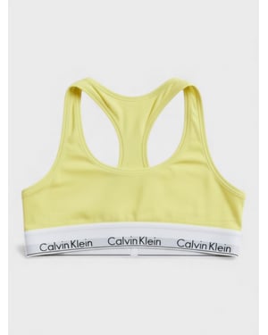 Calvin Klein Unlined Cotton Logo Bralette Cyber Green