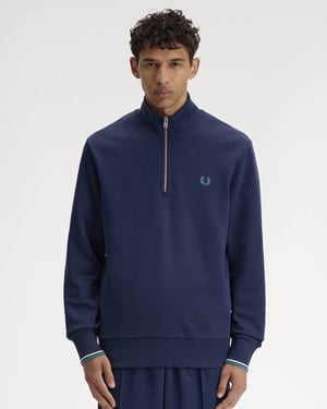 Half Zip Sweatshirt in Dark Blue