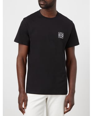 Anagram Embroidered Logo T-Shirt in Black