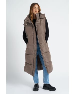 Mink Longline Puffer Gilet