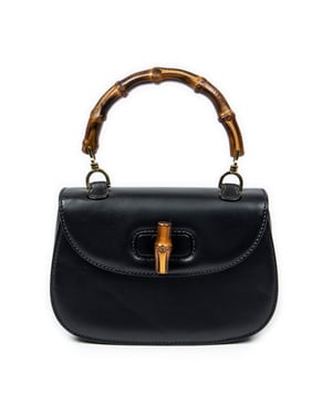 Vintage Bamboo Flap Top Handle  Schoudertas