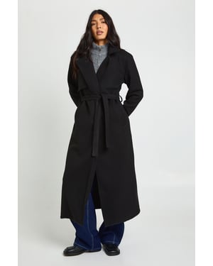 Tall Belted Wool Look Trench