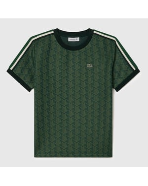 Women's Lacoste Slim-Fit Monogram Jacquard T-Shirt in Green