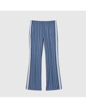 Women's Lacoste Flared Monogram Sweatpants in Blue
