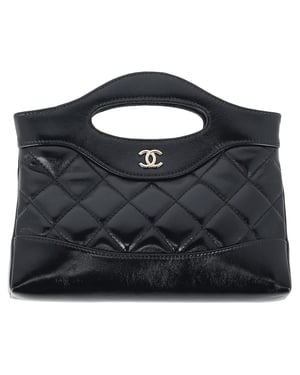 Chanel 31 Nano CC Logo Chain Bag in Black Leather