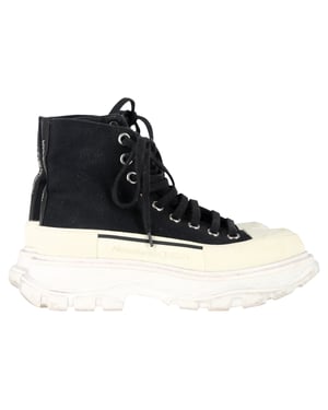 Alexander Mcqueen Tread Slick High-Top Sneakers in Black Canvas