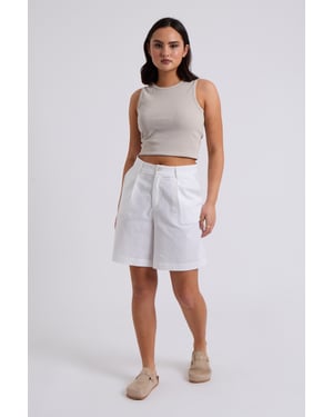 White Linen Blend Short