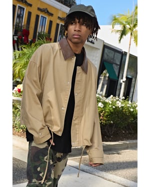 Oversized Fit Contrast Collared Mac