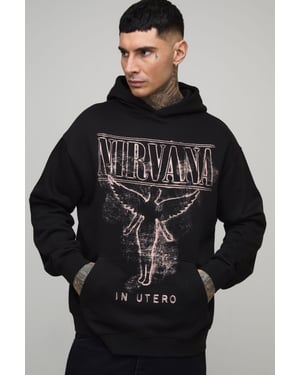 Tall Oversized Nirvana License Print Hoodie