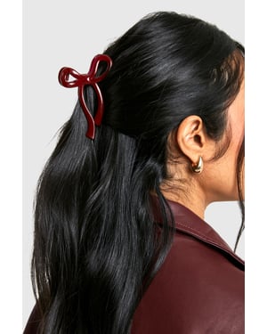 Cherry Red Bow Claw Clip