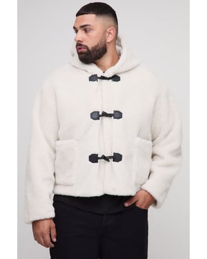Plus Borg Regular Fit boxy Duffle Coat
