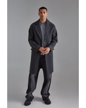 Single Breasted Overcoat In Grey