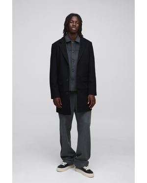 Single Breasted Wool Mix Overcoat