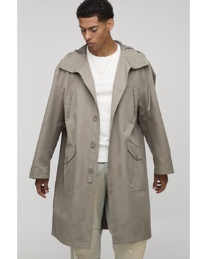 Regular Fit Long Length Hooded Parka Jacket