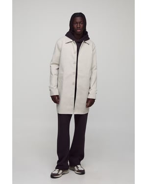 Single Breasted Poly Twill Mac Jacket