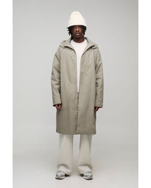 Tall Regular Fit Button Through Hooded Mac
