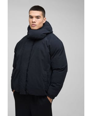 Man Extreme Heavy Padded Hooded Puffer Coat In Black