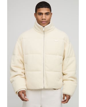 Boxy Fit Knitted Funnel Neck Puffer Jacket