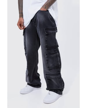 Baggy Rigid Multi Pocket Cargo Bleached Jeans