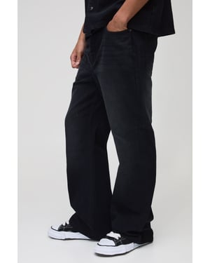Relaxed Flare Washed Black Jeans