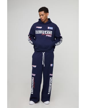 Oversized Boxy Moto Graphic Hoodie