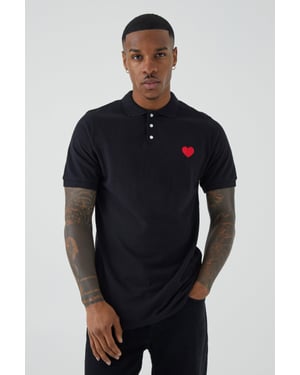 Slim Fit Heart Short Sleeve Pique Polo