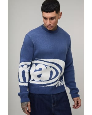 Tall Man Boxy Jacquard Knitted Jumper