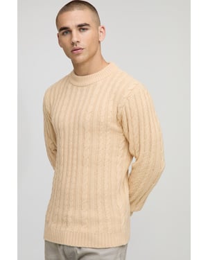 Muscle Fit Cable Knitted Jumper