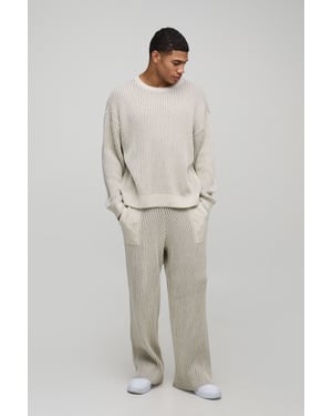 Relaxed Ribbed Knitted Jumper