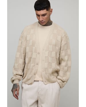 Tall Oversized Mixed Cable Knitted Cardigan