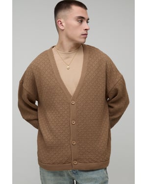 Relaxed Fit Basket Knit Cardigan