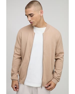 Regular Fit Smart Knitted Bomber Jacket
