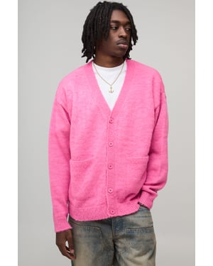 Oversized Boxy Fluffy Knitted Cardigan