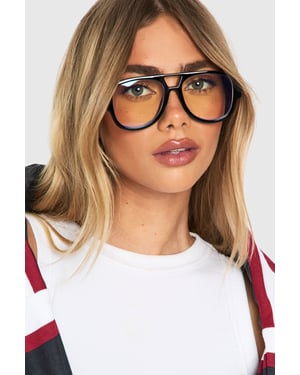 Oversized Retro Aviator Blue Light Glasses