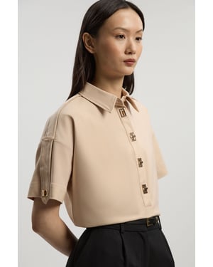 Techno Cotton Woven Short Sleeve Hardwear Detail Shirt