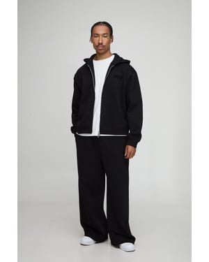 Oversized Boxy Man Hooded Zip Through Wide Leg Tracksuit