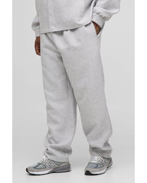 Plus Straight Leg Boucle Elasticated Waist Trousers