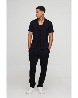 Slim Fit Geo Jacquard Shirt & Tapered Trouser Set