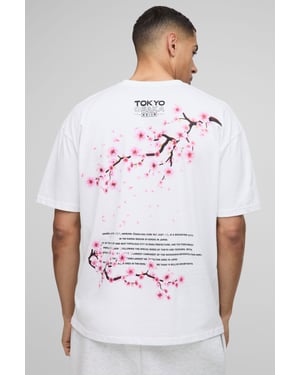 Oversized Cherry Blossom Print T-Shirt