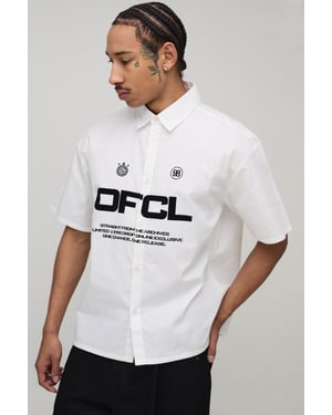 Boxy Fit Circa 98 Flock Print Short Sleeve Shirt