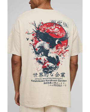 Oversized Bird Graphic T-Shirt