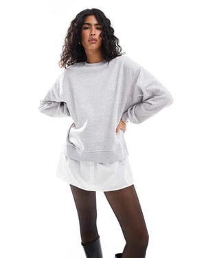 ONLY layered sweat mini dress in light grey